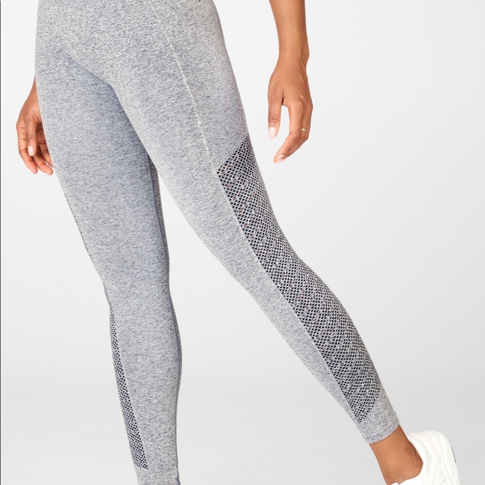 Fabletics Gray High-Waist Perforated leggings 7/8